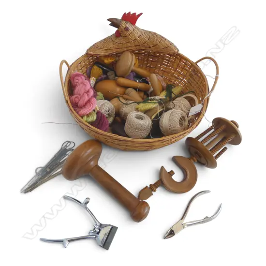 BASKET OF ASST. SEWING ITEMS