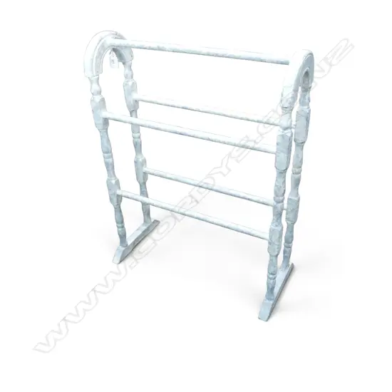 WOODEN TOWEL RAIL GREY & WHITE PAINT FINISH, H.780 L.600MM