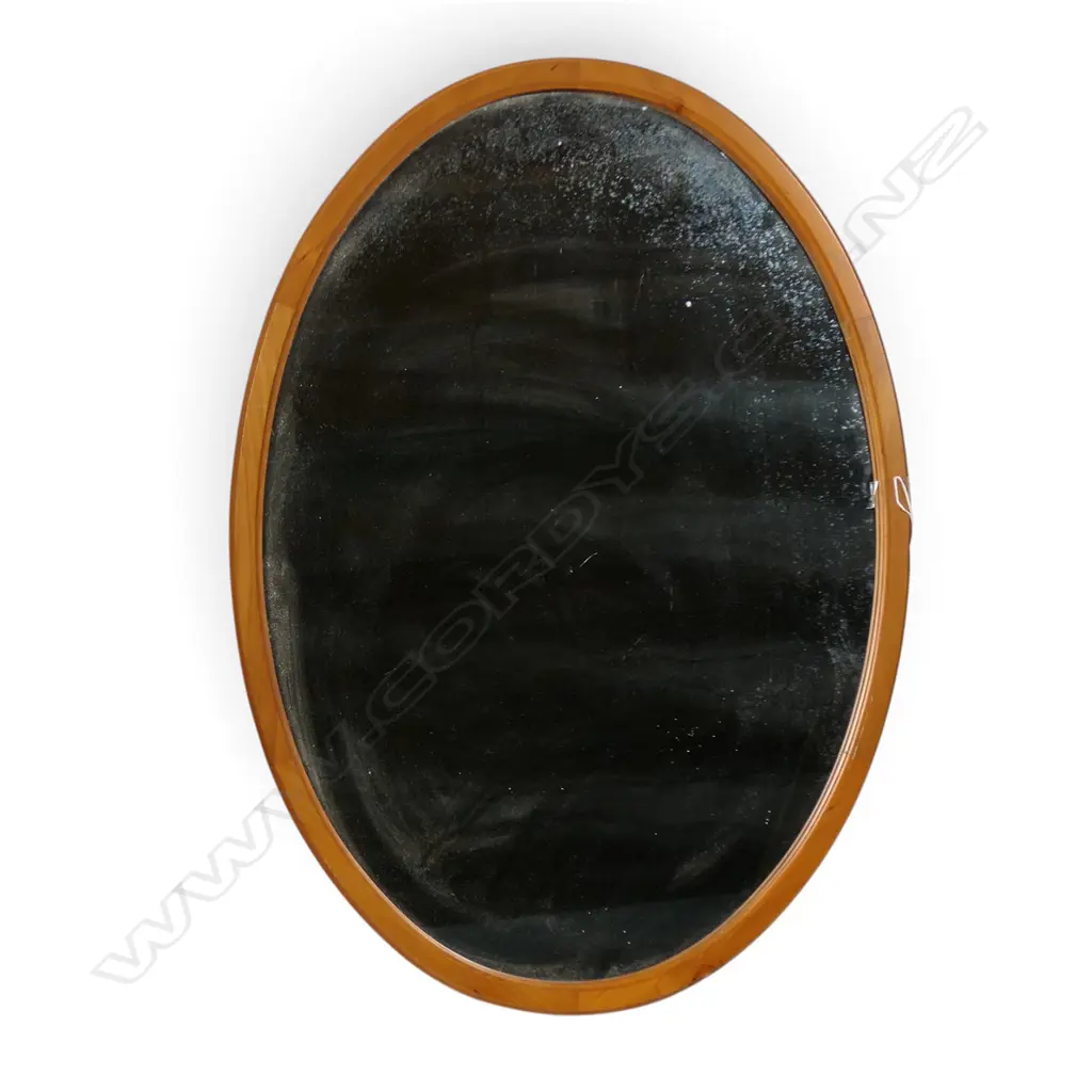 OVAL MIRROR, WOODEN FRAME 890x650mm Image 1++
