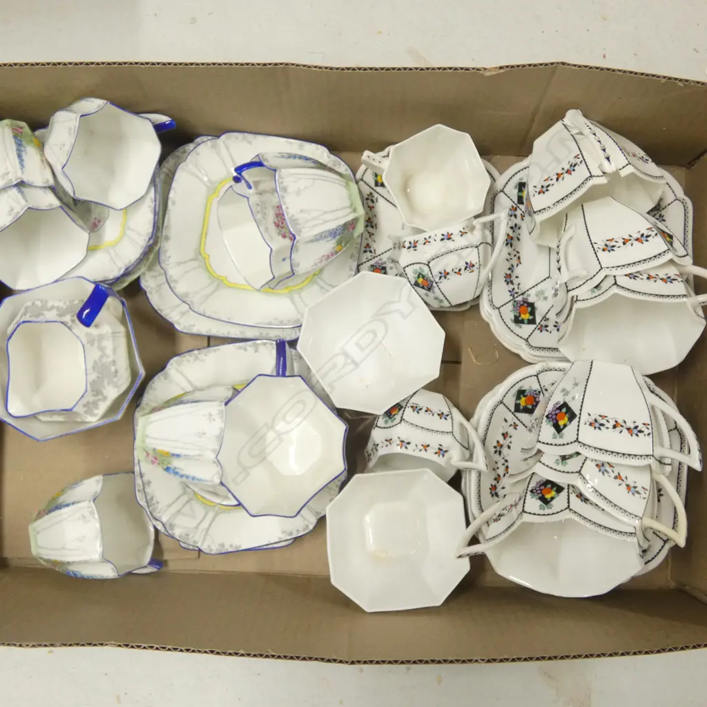 2 PART SHELLEY CHINA TEA & COFFEE SETS DECO PATS Image 1++