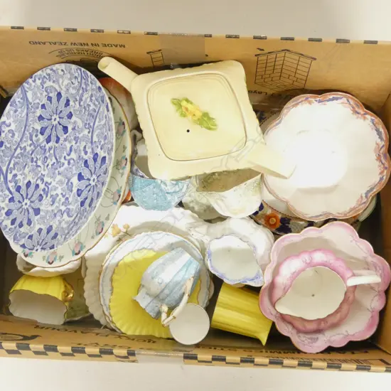 BOX LOT MIXED EDWARDIAN PART TEASETS ETC