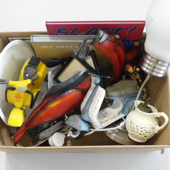 SCOOTERS, CORNING WARE, LIGHT BULB LAMP H.420mm ETC