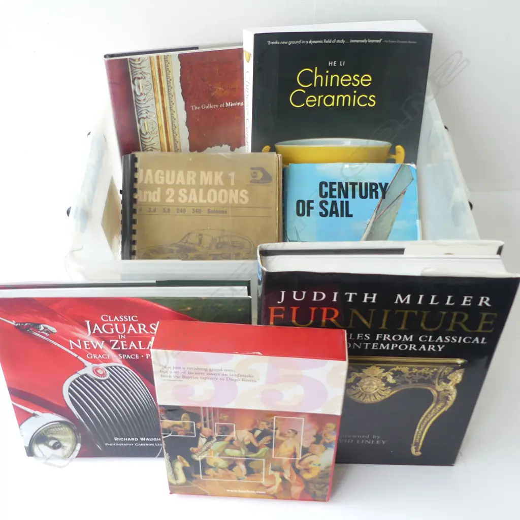 9 BOOKS; JAGUAR, ANTIQUES ETC Image 1++