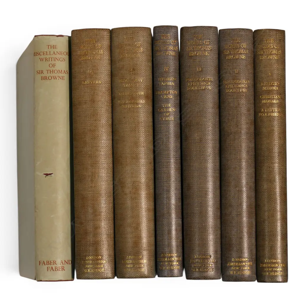 7 PUBLICATIONS, THE WORKS OF SIR THOMAS BROWNE (6) + THE MISC WRITINGS OF SIR THOMAS BROWNE Image 1++