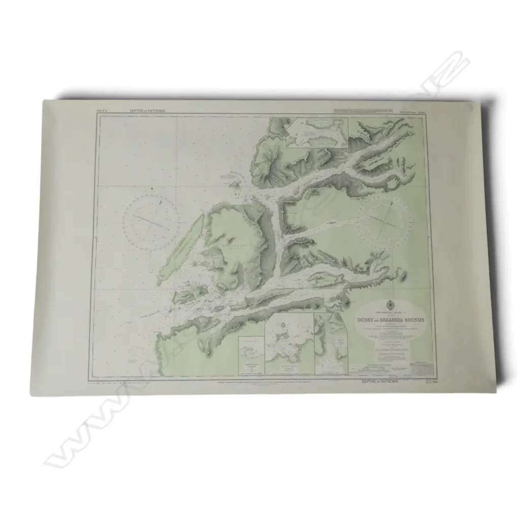 N.Z. NAVY CHARTS DUSKY AND BREAKSEA SOUNDS N.Z. 7612 720x1100mm Image 1++