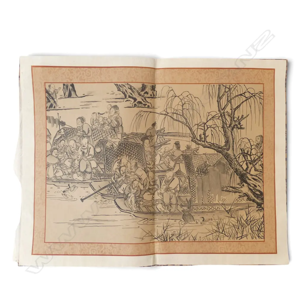 1938 folder OF LITHOGRAPHS OF 'CHINESE FISHERMAN' A Masterpiece of the Sung Dynasty +Illustrated London News 'Glorious.. Image 1++