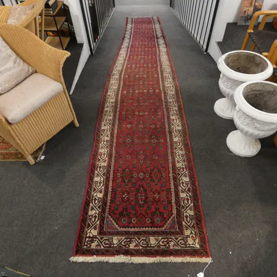 HAND KNOTTED WOOL PILE RUNNER 3050x820mm