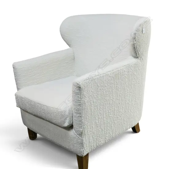 UPHOLSTERED WING BACK ARMCHAIR