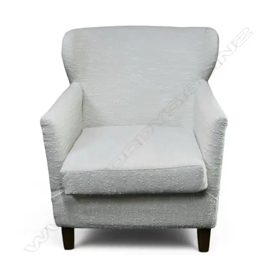 UPHOLSTERED WING BACK ARMCHAIR