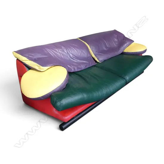 ARTRONA MULTI-COLOURED LEATHER SOFA 2480x900x720mm