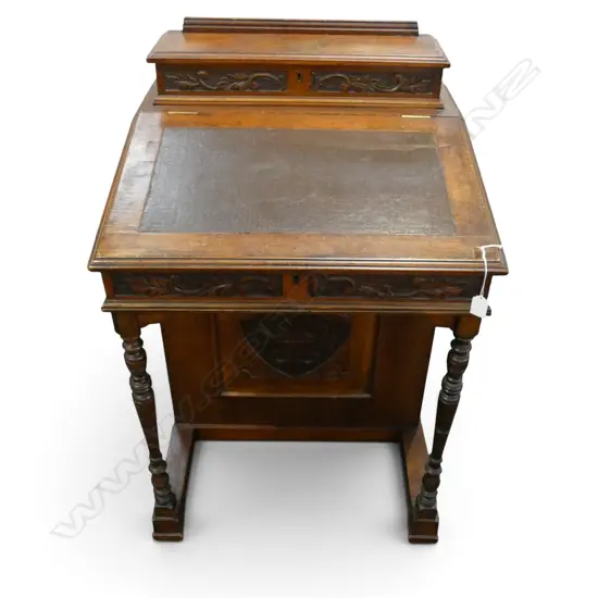 LATE 19thC CARVED DAVENPORT 590x580x910mm