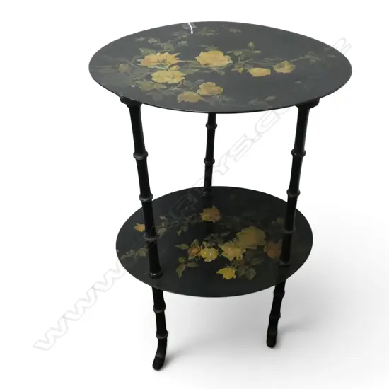 ANTIQUE FAUX BAMBOO SIDE TABLE 475x370x730mm