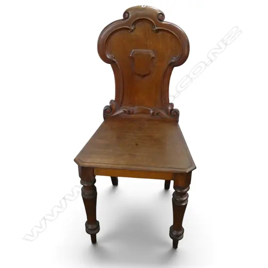 VICTORIAN MAHOGANY SHEILD BACK HALL CHAIR