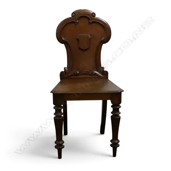 VICTORIAN MAHOGANY SHEILD BACK HALL CHAIR