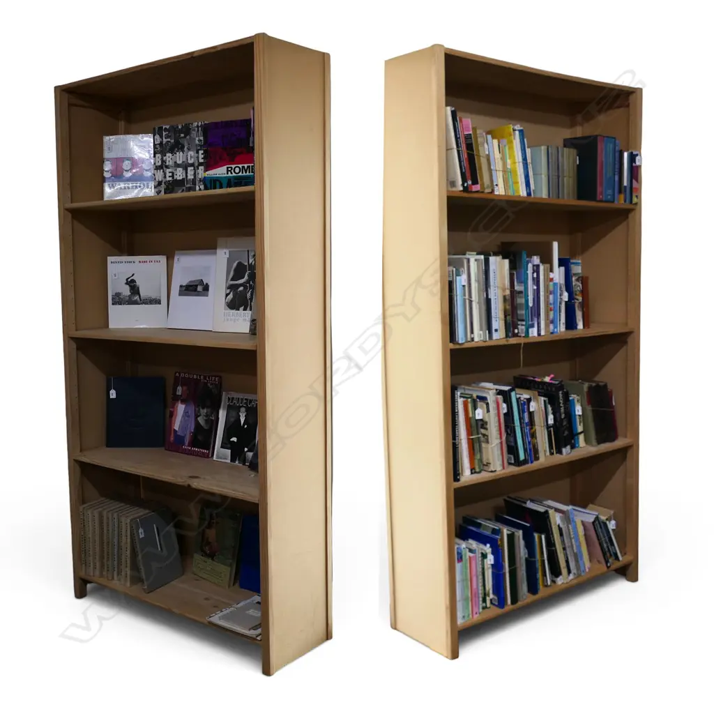 TWO LUNDIA SHELVING UNITS, EACH WITH 4 SHELVES, 1050 x 380 x 2100mm Image 1++