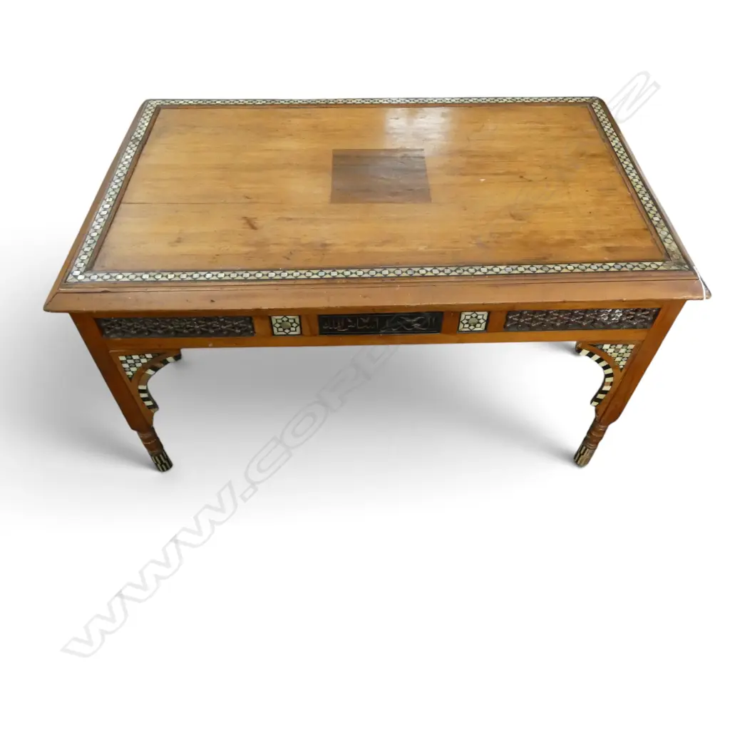 MIDDLE EASTERN INLAID TABLE (SOME LOSSES) 1040x640x555mm Image 1++