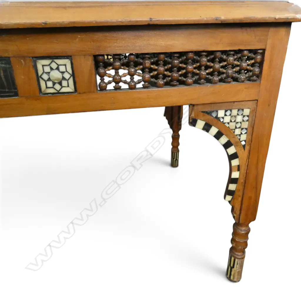 MIDDLE EASTERN INLAID TABLE (SOME LOSSES) 1040x640x555mm Image 1++