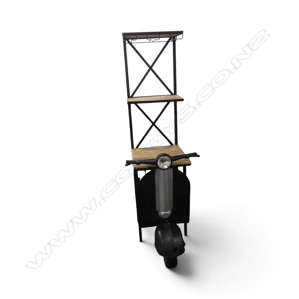 BESPOKE WINE BAR w. METAL SCOOTER FRONT 600x900x1830mm Image 1++