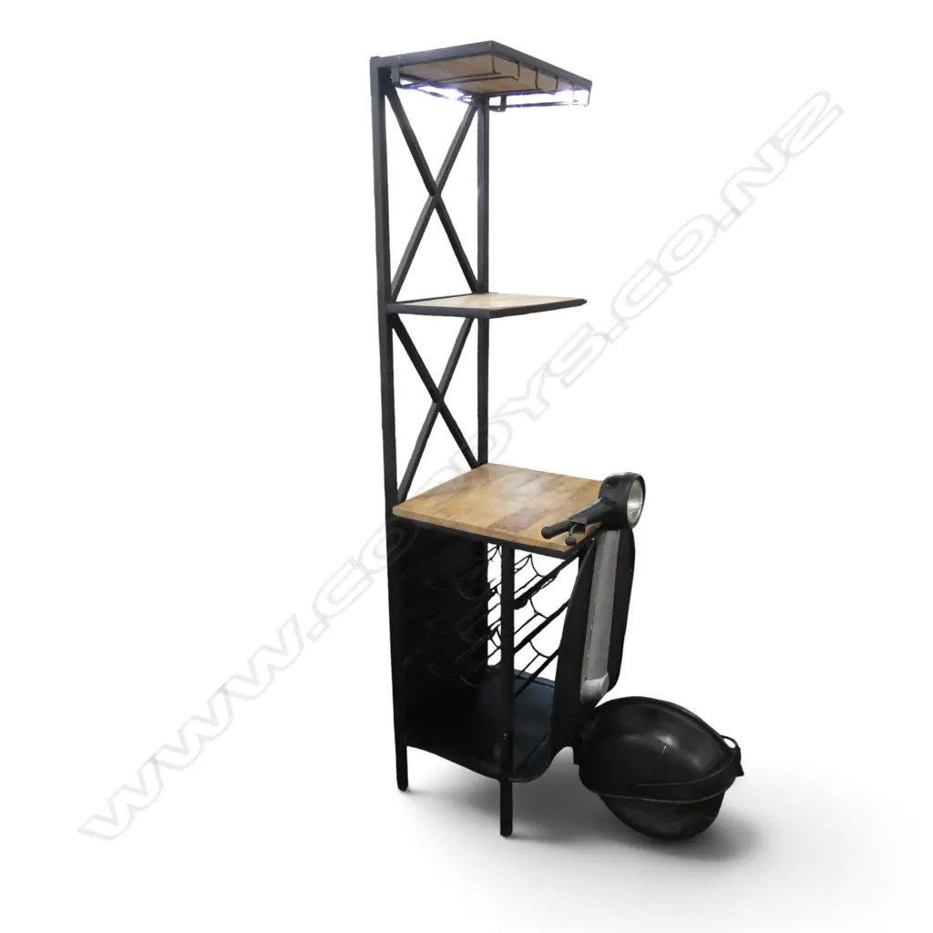 BESPOKE WINE BAR w. METAL SCOOTER FRONT 600x900x1830mm Image 1++