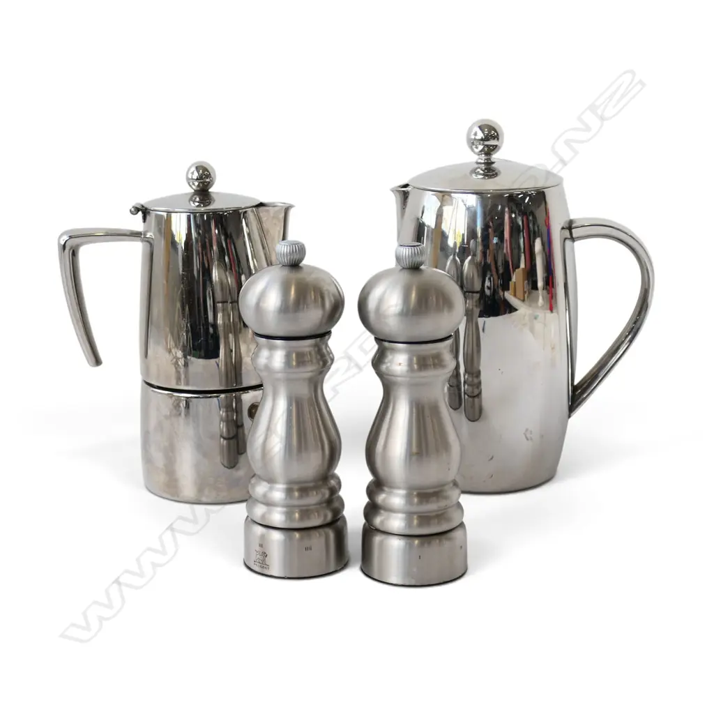 PR PEUGEOT SALT & PEPPER GRINDERS H.185mm + 2 AVANTI COFFEE POTS Image 1++