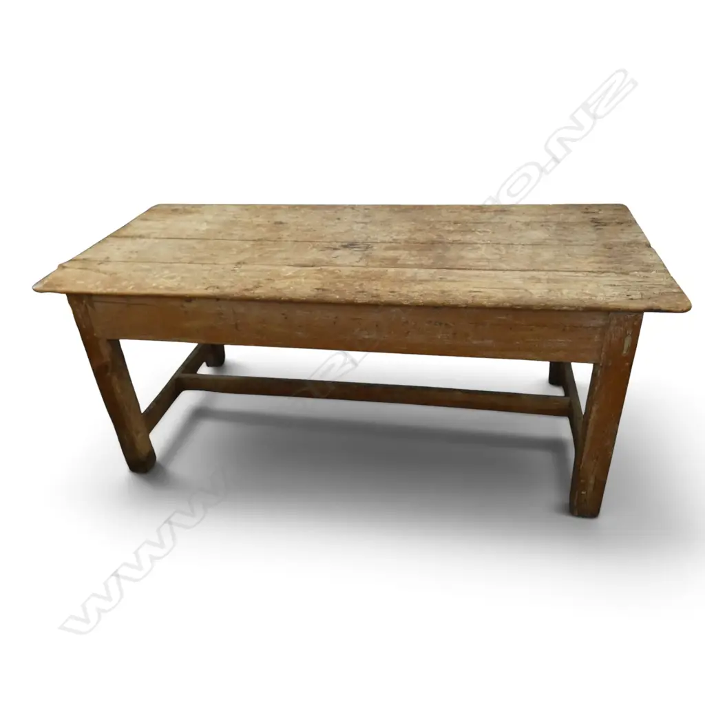 RUSTIC IRISH / ENGLISH FARMHOUSE PLANK TOP TABLE, STRETCHER BASE 1830x820x750mm Image 1++