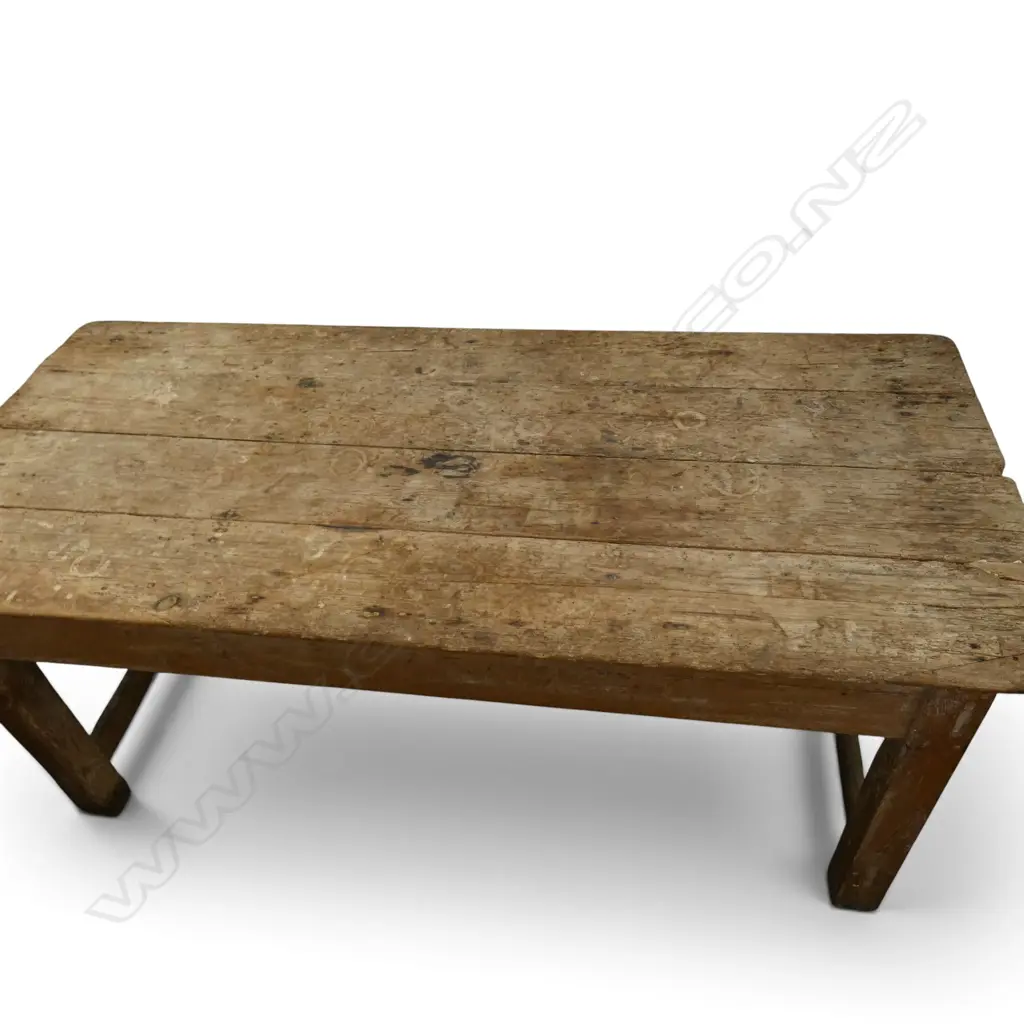 RUSTIC IRISH / ENGLISH FARMHOUSE PLANK TOP TABLE, STRETCHER BASE 1830x820x750mm Image 1++