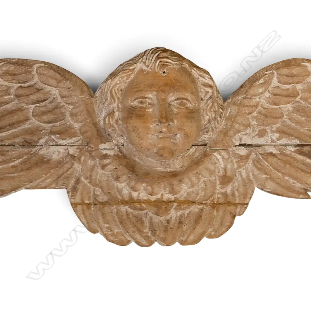 CARVED WOODEN ANGEL L.830mm Image 1++