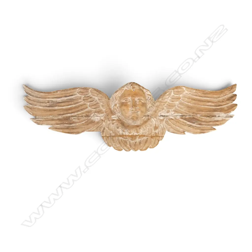 CARVED WOODEN ANGEL L.830mm Image 1++
