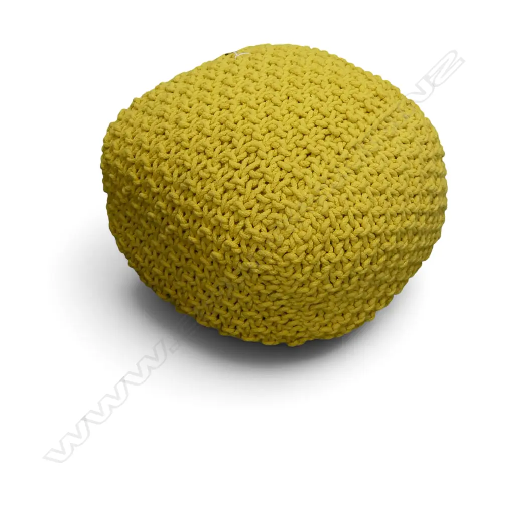 YELLOW WOVEN ROPE POUF / FOOT REST W.500mm Image 1++