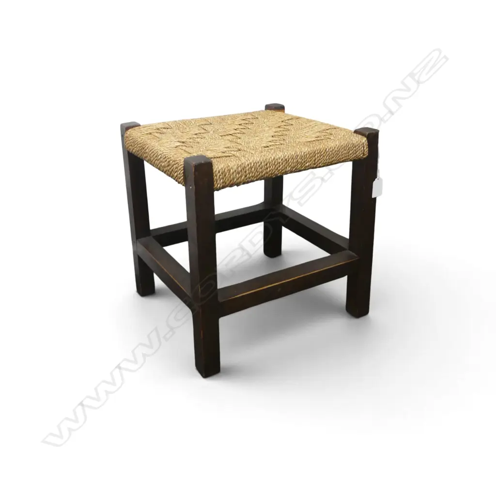 STOOL w. WOVEN TOP 355x310x365mm Image 1++