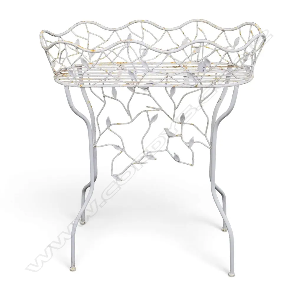 WHITE PAINTED METAL PLANTER 710x320x845mm Image 1++