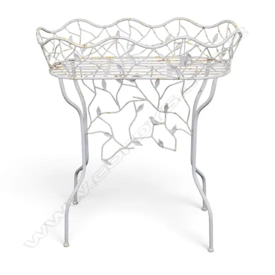 WHITE PAINTED METAL PLANTER 710x320x845mm