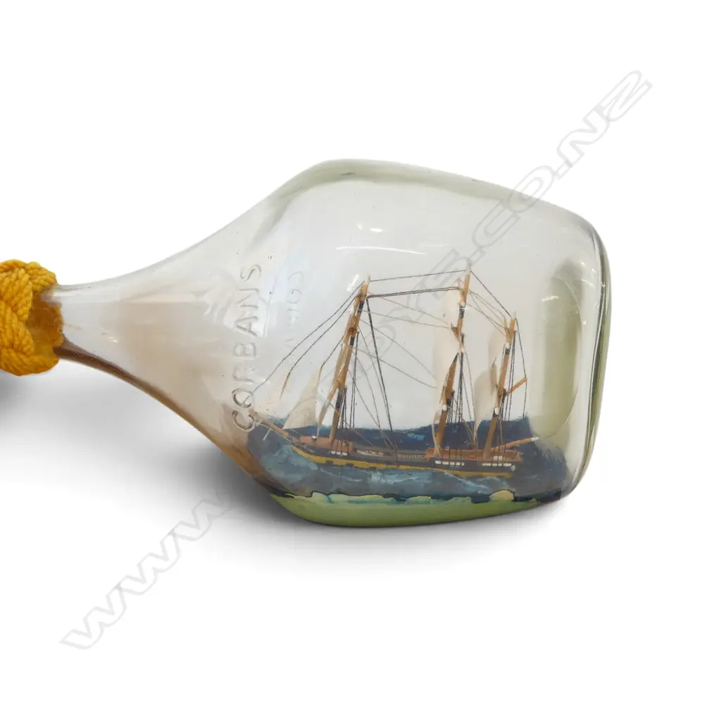 2 SHIPS IN THE BOTTLE one on stand L.325mm Image 1++