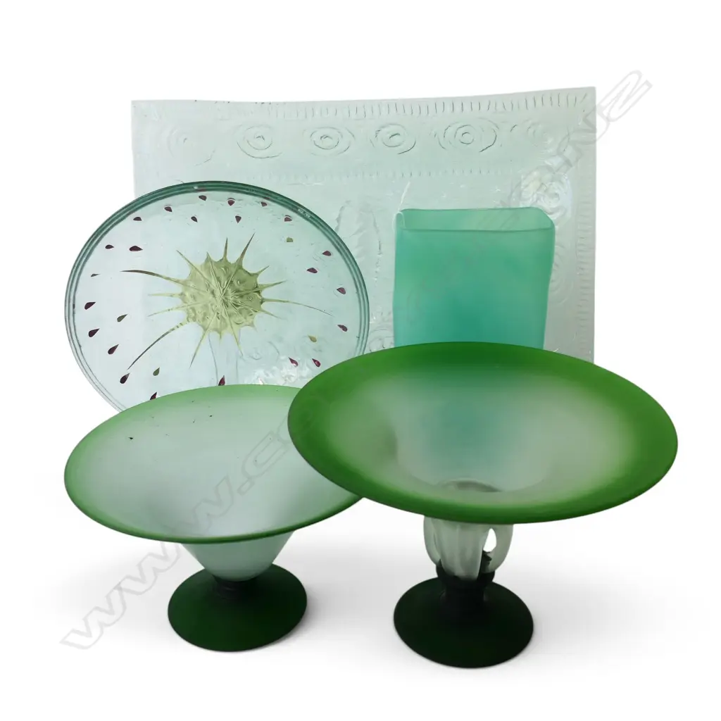5 PCES ART GLASS, SOME JENNY MCLEOD, TRAY W.540mm Image 1++