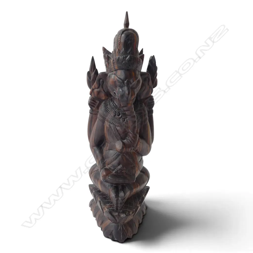 CARVED WOODEN GANESH H.305mm Image 1++