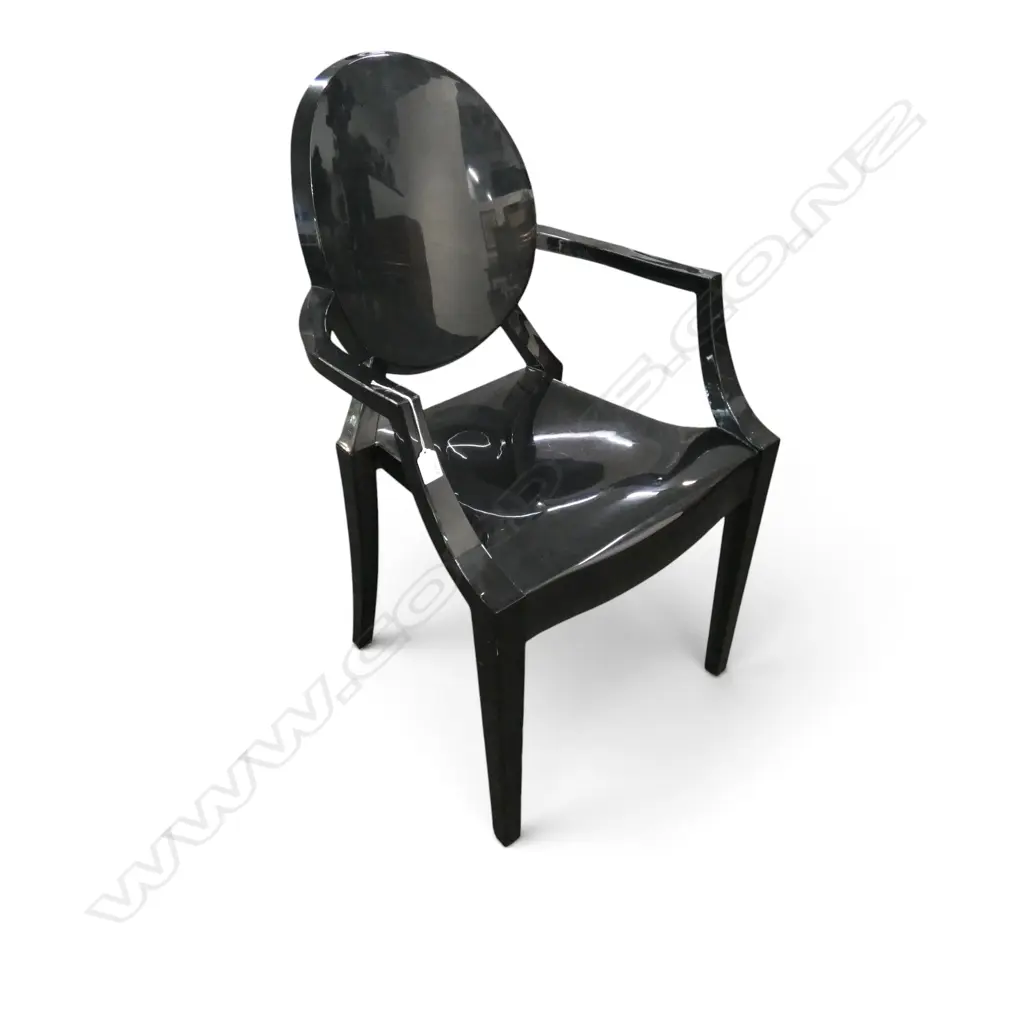 BLACK PERSPEX GHOST STYLE ARMCHAIR Image 1++