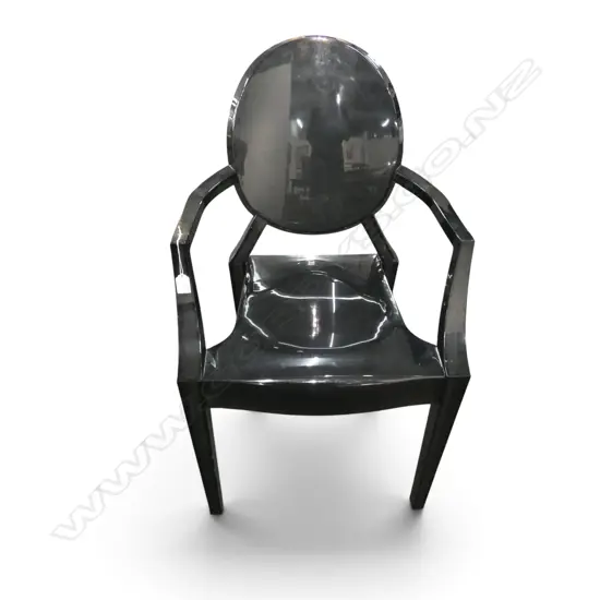 BLACK PERSPEX GHOST STYLE ARMCHAIR