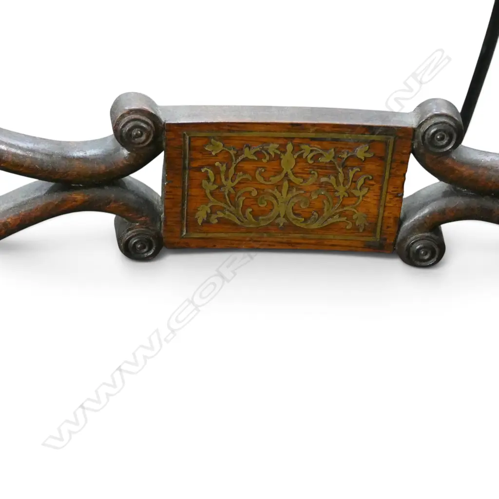 2 REGENCY BLADE BACK SABRE LEGGED DINING CHAIRS w. CANED SEAT & INLAY DETAIL (1 w. DROP IN SEAT) Image 1++