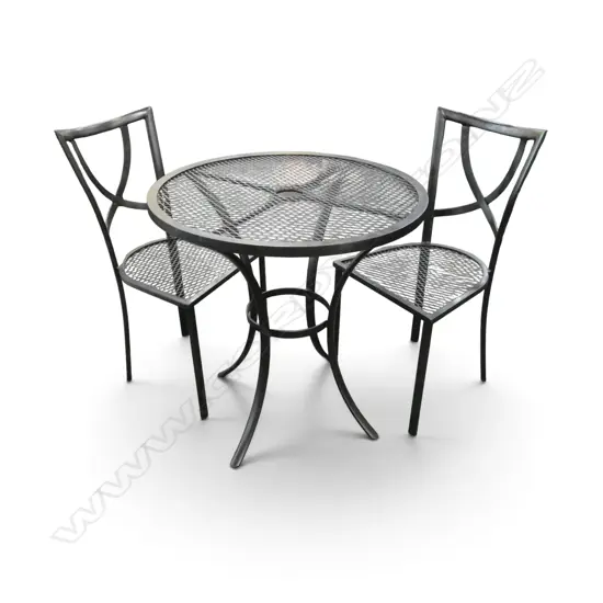 METAL OUTDOOR TABLE + TWO CHAIRS