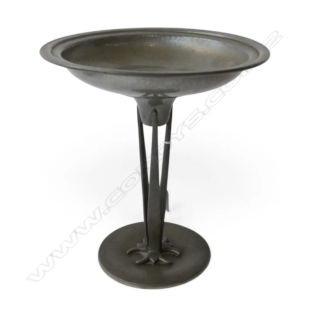 ART NOUVEAU PEWTER COMPORT H285MM Image 1++