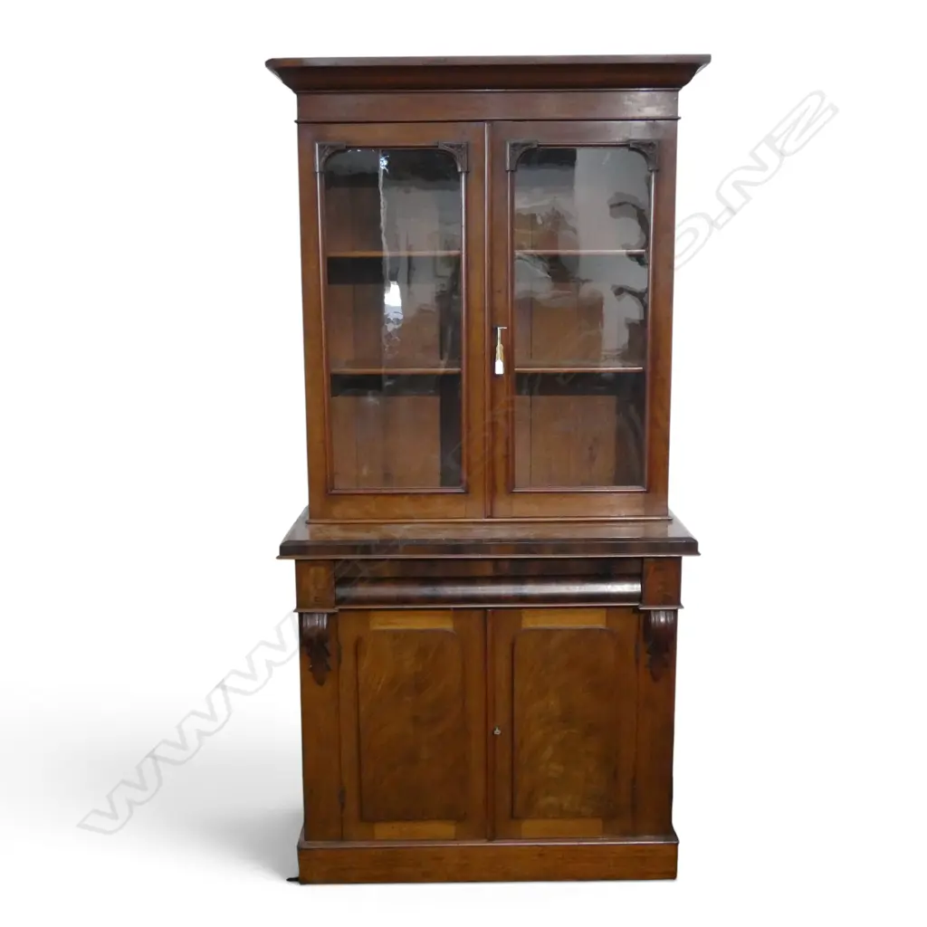 VICTORIAN MAHOGANY BOOKCASE BUREAU 1090x485x2130mm Image 1++