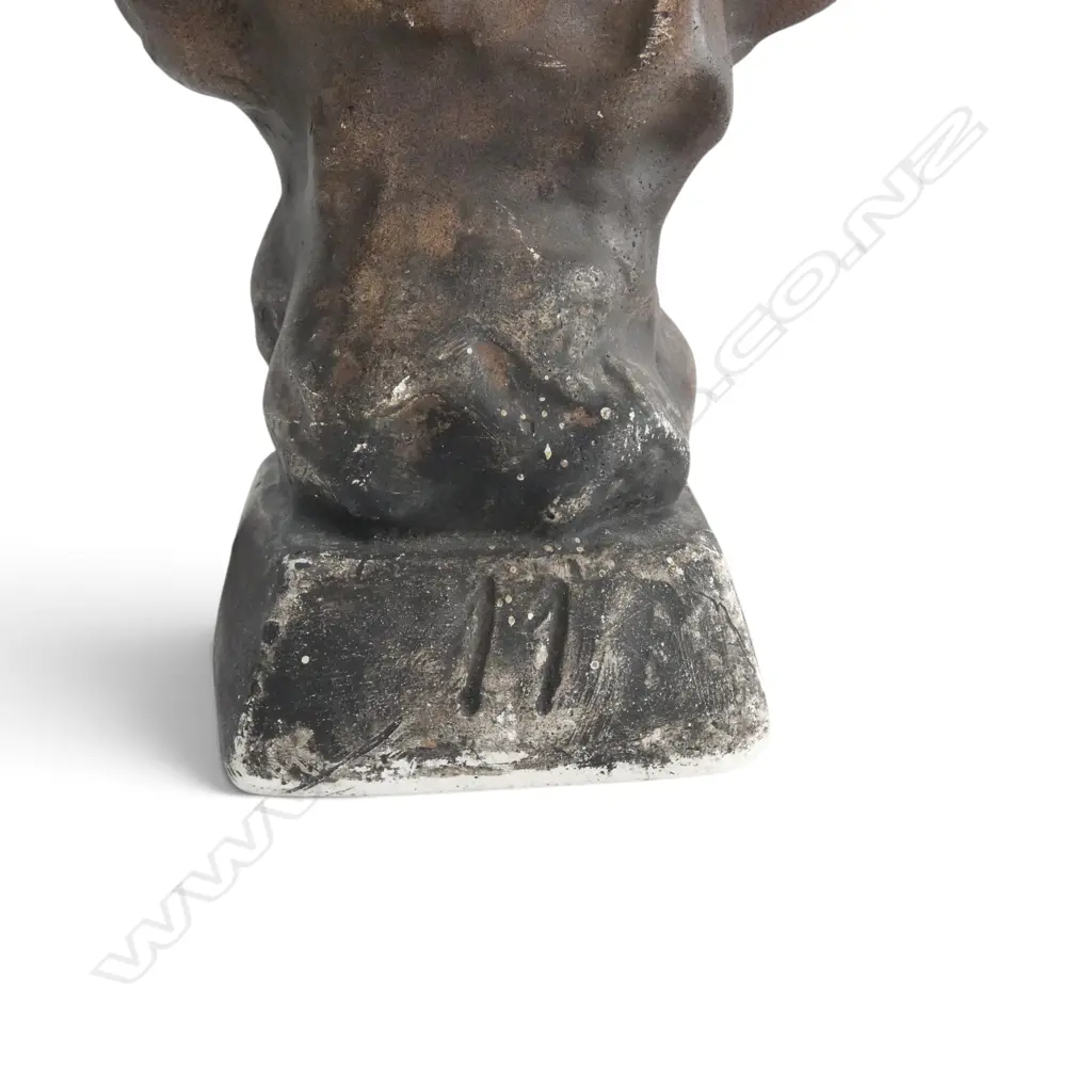 VINTAGE PLASTER BUST OF A LADY FILLE DE BOHEME H290MM Image 1++