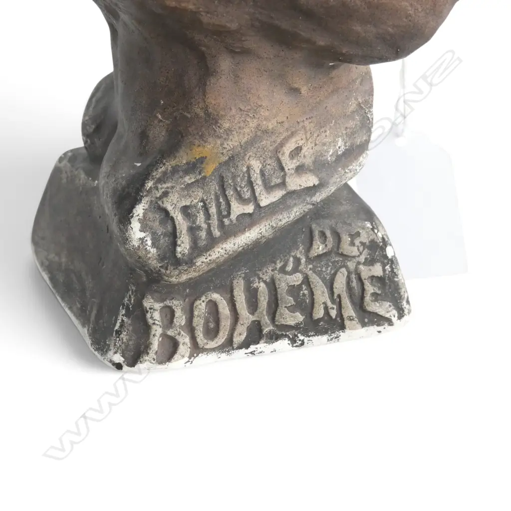 VINTAGE PLASTER BUST OF A LADY FILLE DE BOHEME H290MM Image 1++