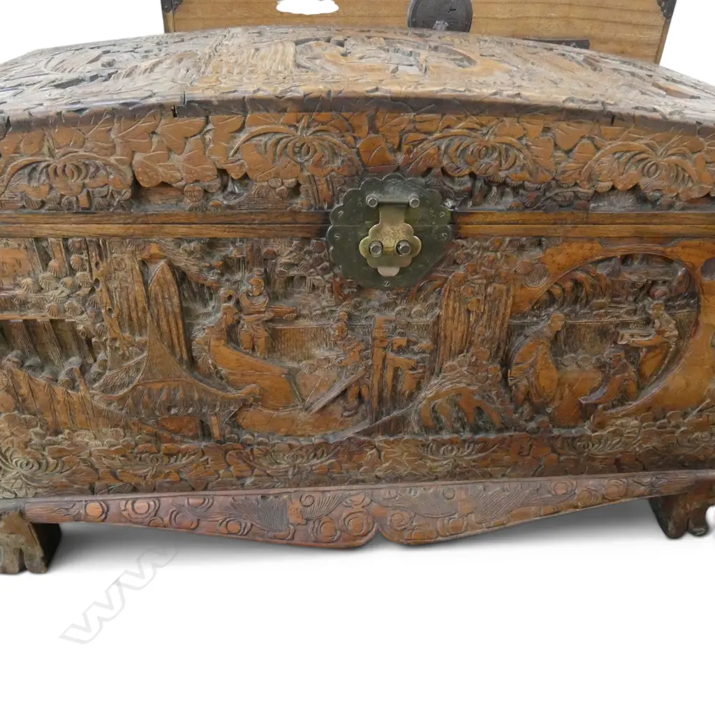 CHINESE CARVED CAMPHOR CHEST 1100x560x650mm Image 1++