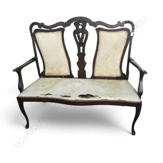 EDWARDIAN KAURI PARLOR SOFA repair to top of splat 1230x550x1090mm