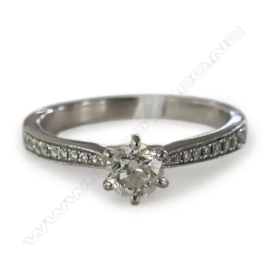 18CT WG 0.50ct DIAMOND RING 2.8gms W. VALUATION SIZE P