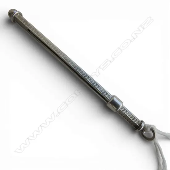 c1920's SILVER EXTENDABLE SWIZZEL STICK machine engraved