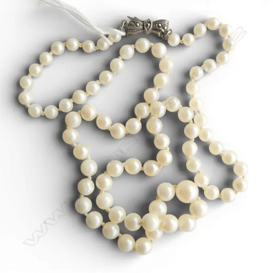 VINTAGE STRAND GRADUATED CULTURED PEARL NECKLACE L.500mm