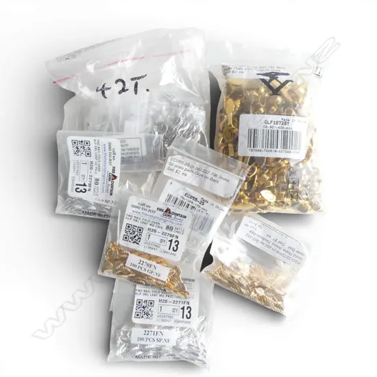 QUANTITY ASST. PLATED PENDANT BAILS & BELL CAPS