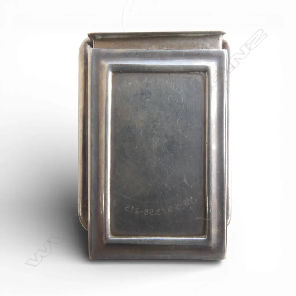 VINTAGE TRAVELLING SILVER PLATE INKWELL sprung pressure lid 50 x 40mm glass bottle inside Image 1++